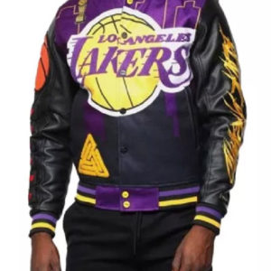 Los Angeles Lakers NBA Team Black Varsity Jacket