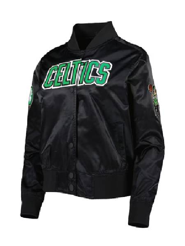 NBA Boston Celtics Pro Standard Classics Satin Black Varsity Jacket