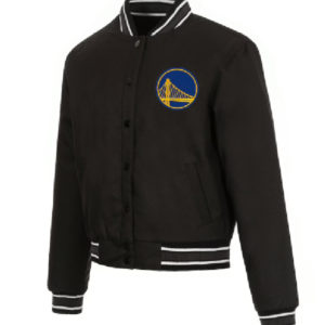 NBA Golden State Warriors JH Design Black Poly-Twill Jacket