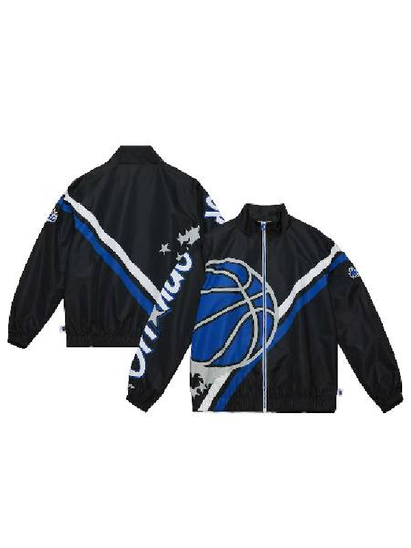 NBA Mitchell And Ness Black Orlando Magic Exploded Logo Jacket
