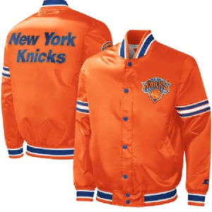 NBA New York Knicks Starter Orange Slider Satin Varsity Jacket