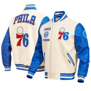 NBA Philadelphia 76ers Pro Standard Cream Retro Classic Varsity Jacket