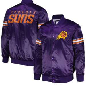 NBA Phoenix Suns Starter Purple Pick And Roll Satin Varsity Jacket