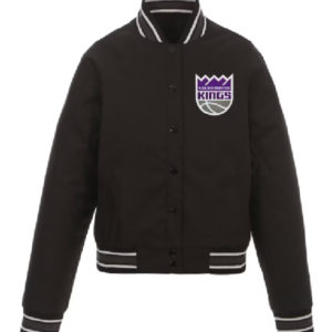 NBA Sacramento Kings JH Design Black Poly-Twill Jacket