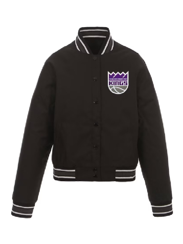 NBA Sacramento Kings JH Design Black Poly-Twill Jacket