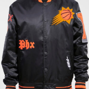NBA Team Phoenix Suns Old English Logo Satin Varsity Jacket