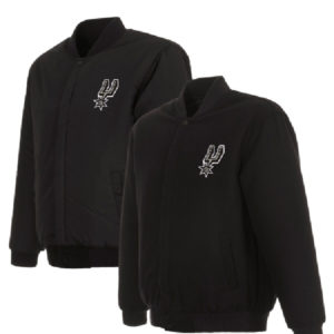 NBA Team San Antonio Spurs Jh Design Black Reversible Embroidered Jacket