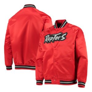 NBA Toronto Raptors Mitchell & Ness Red Hardwood Classics Satin Raglan Jacket