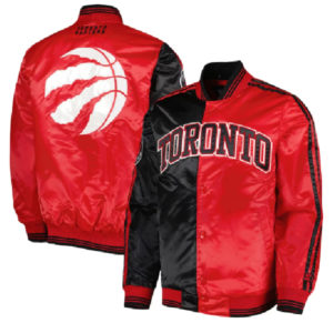 NBA Toronto Raptors Starter Black_red Fast Break Satin Jacket