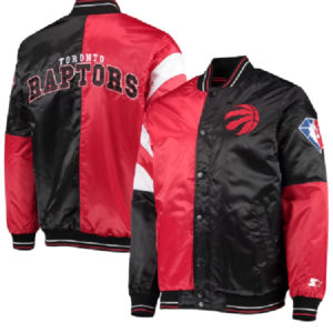 NBA Toronto Raptors Starter Red And Black 75th Anniversary Leader Color Block Jacket