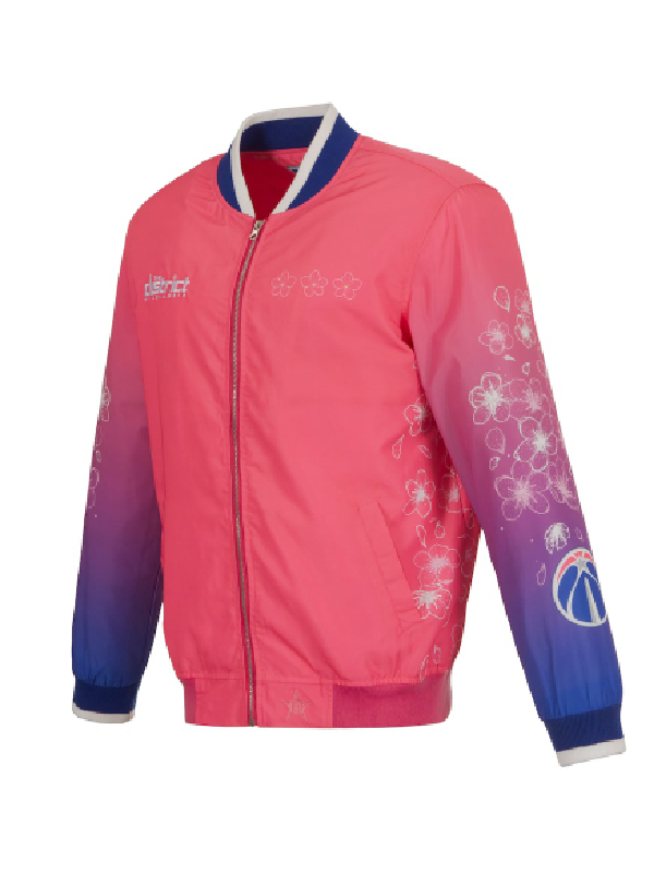 NBA Washington Wizards JH Design Pink City Edition Nylon Bomber Jacket