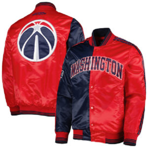 NBA Washington Wizards Starter Navy And Red Fast Break Satin Jacket