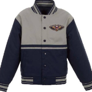 NBA Youth Jh Design Navy_gray New Orleans Pelicans Poly-twill Full-snap Jacket