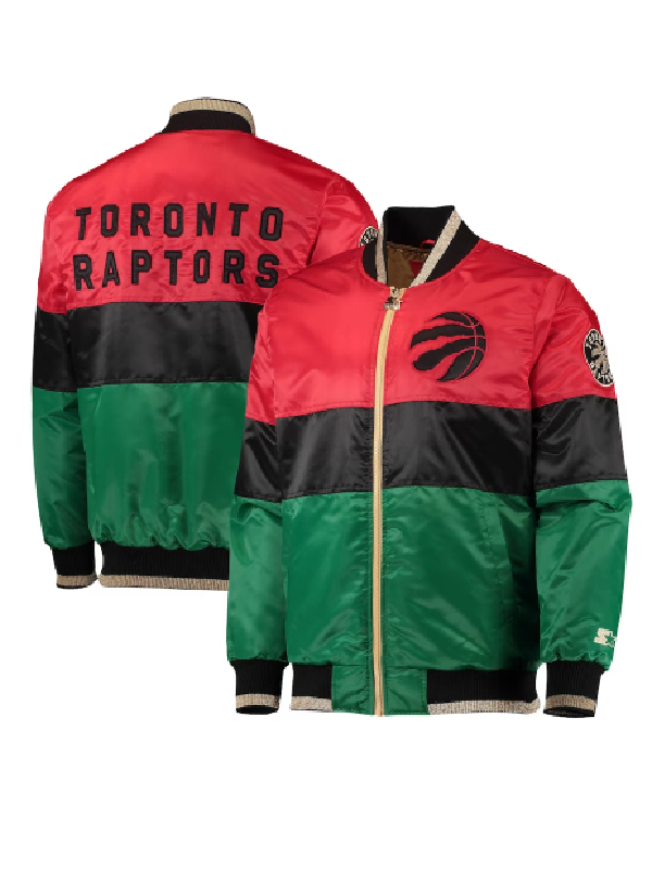 Toronto Raptors Starter Red_Black_Green Black History Month NBA 75th Anniversary Jacket