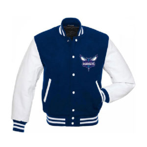 NBA Charlotte Hornets Blue And White Varsity Letterman Jacket