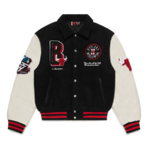 NBA Chicago Bulls Hypland Black Letterman Varsity Jacket