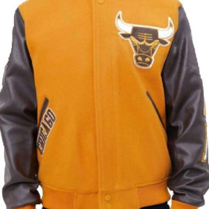 NBA Chicago Bulls Pro Standard Yellow Letterman Jacket