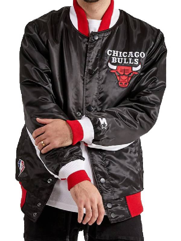NBA Chicago Bulls Starter Varsity Black Letterman Jacket