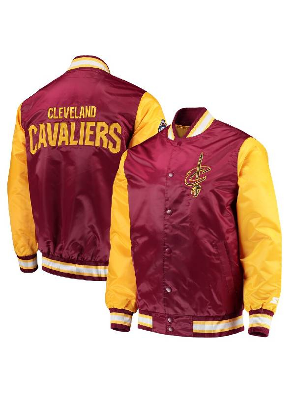 Cleveland Cavaliers Wine Gold Varsity Jacket