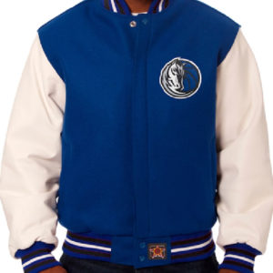 NBA Dallas Mavericks JH Design Big & Tall Blue_White Varsity Jacket