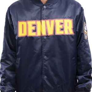 NBA Denver Nuggets Big Logo Satin Varsity Jacket