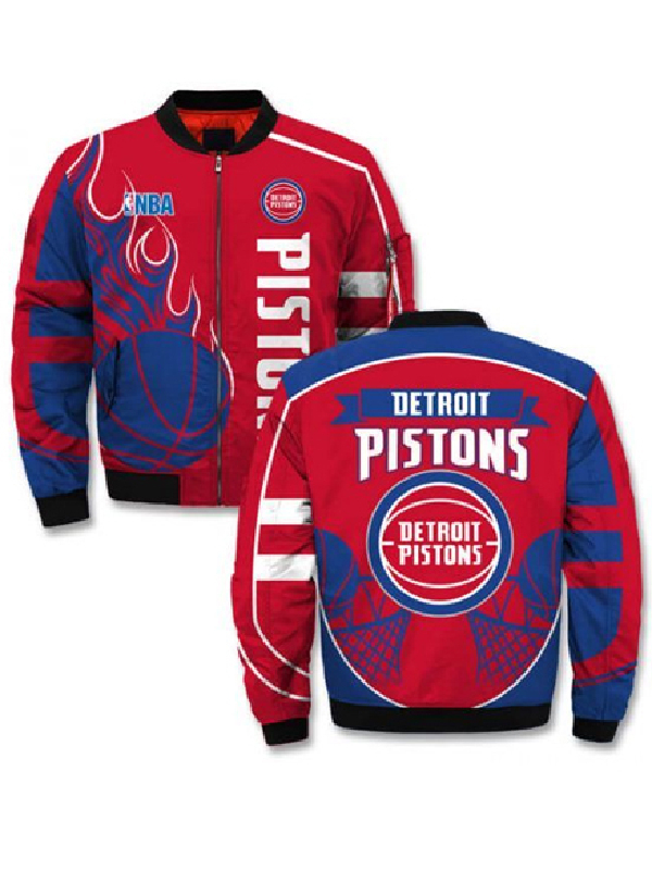NBA Detroit Pistons Printful 3D Bomber Letterman Jacket