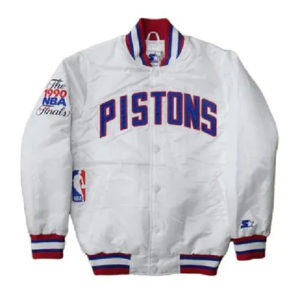 NBA Detroit Pistons Vintage Starter White Varsity Jacket