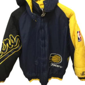 NBA Indiana Pacers Black Yellow Puffer Jacket