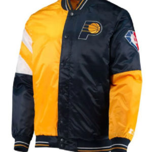 NBA Indiana Pacers Starter Yellow and Blue Varsity Jacket