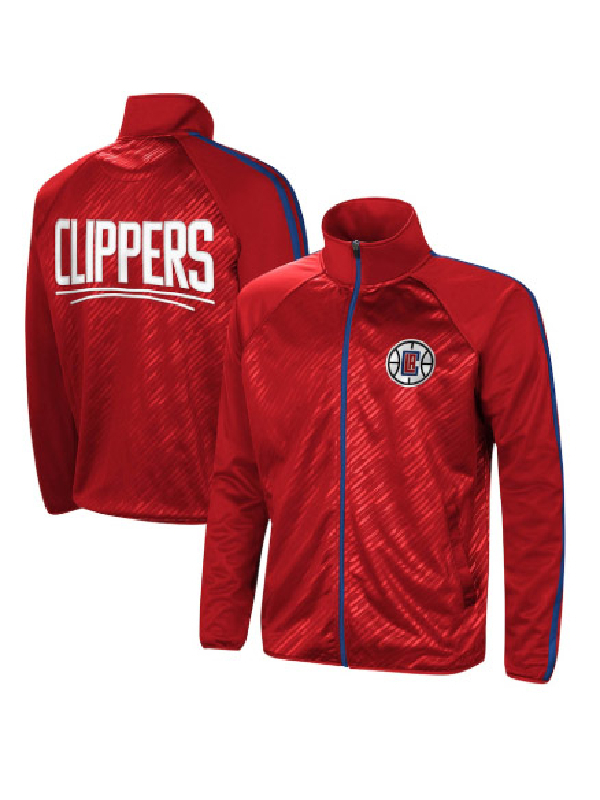 NBA LA Clippers G-III Sports Red Streamline Tricot Raglan Track Jacket