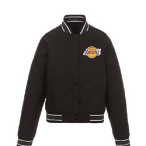 NBA Los Angeles Lakers Jh Design Black Team Poly-twill Varsity Jacket