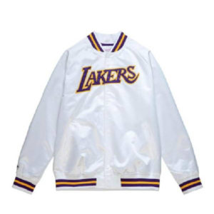 NBA Los Angeles Lakers Lightweight White Varsity Jacket