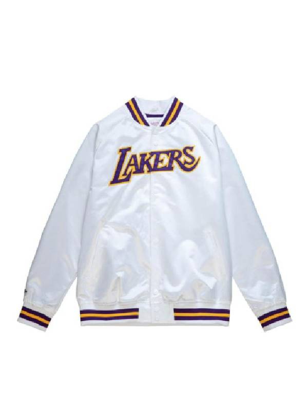 NBA Los Angeles Lakers Lightweight White Varsity Jacket