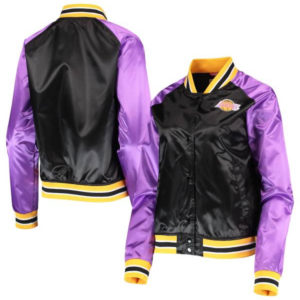 NBA Los Angeles Lakers Team Black Hardwood Classics Raglan Varsity Jacket