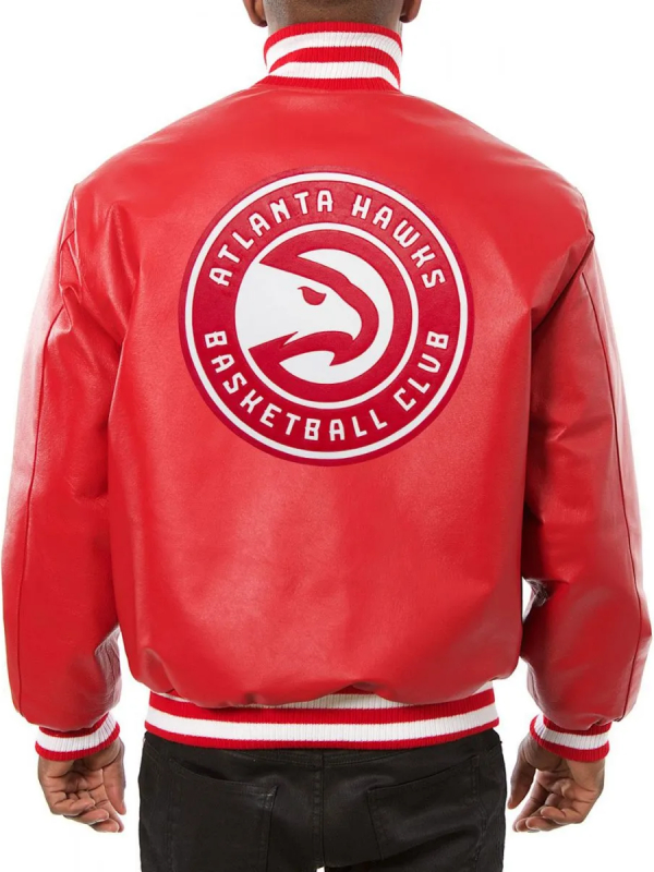 Atlanta Hawks Red Leather Jacket