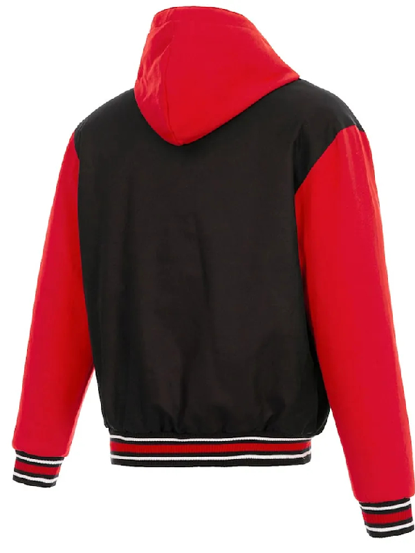 Atlanta Hawks Black and Red Hooded Jacket