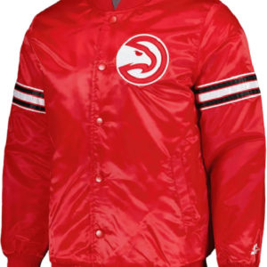 Atlanta Hawks Pick and Roll Red Satin Jacket