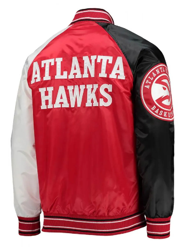 Atlanta Hawks Reliever Raglan Red/Black Jacket