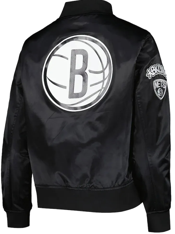 Brooklyn Nets Black Classics Satin Jacket
