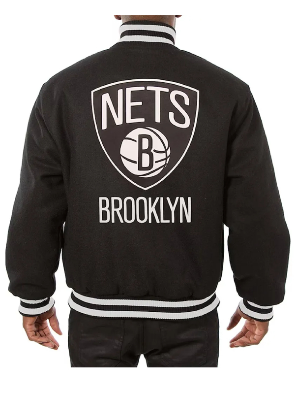 Brooklyn Nets Black Varsity Jacket