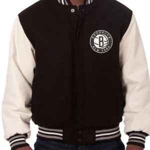 Brooklyn Nets Black/White Wool Jacket