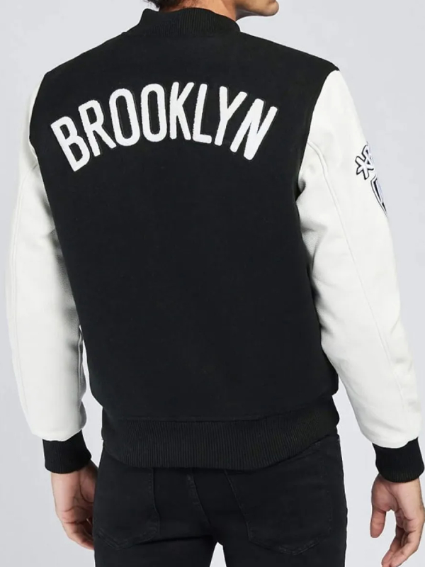 Brooklyn Nets Logo Letterman Wool Jacket