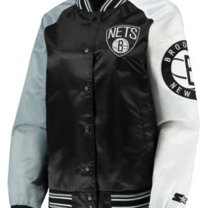 Brooklyn Nets Reliever Raglan Satin Jacket