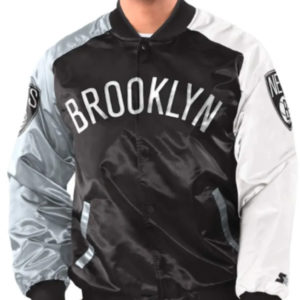 Brooklyn Nets Tricolor Satin Jacket