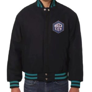 Charlotte Hornets Black Wool Varsity Jacket