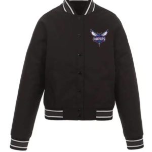 Charlotte Hornets Black Poly Twill Polyester Jacket