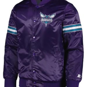 Charlotte Hornets Purple Satin Jacket