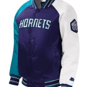 Charlotte Hornets Youth Purple Satin Jacket