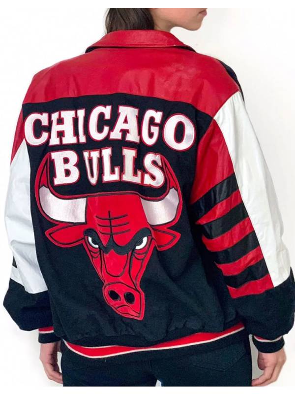 Chicago Bulls 90’s Red And Black Denim Jacket