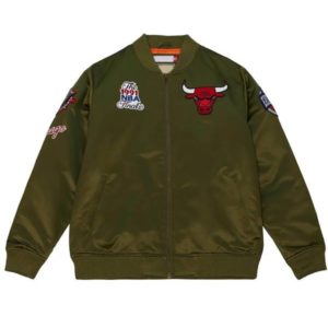Chicago Bulls Flight Green Bomber Jacket